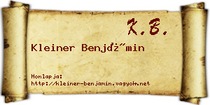 Kleiner Benjámin névjegykártya