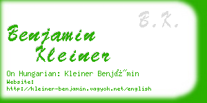 benjamin kleiner business card